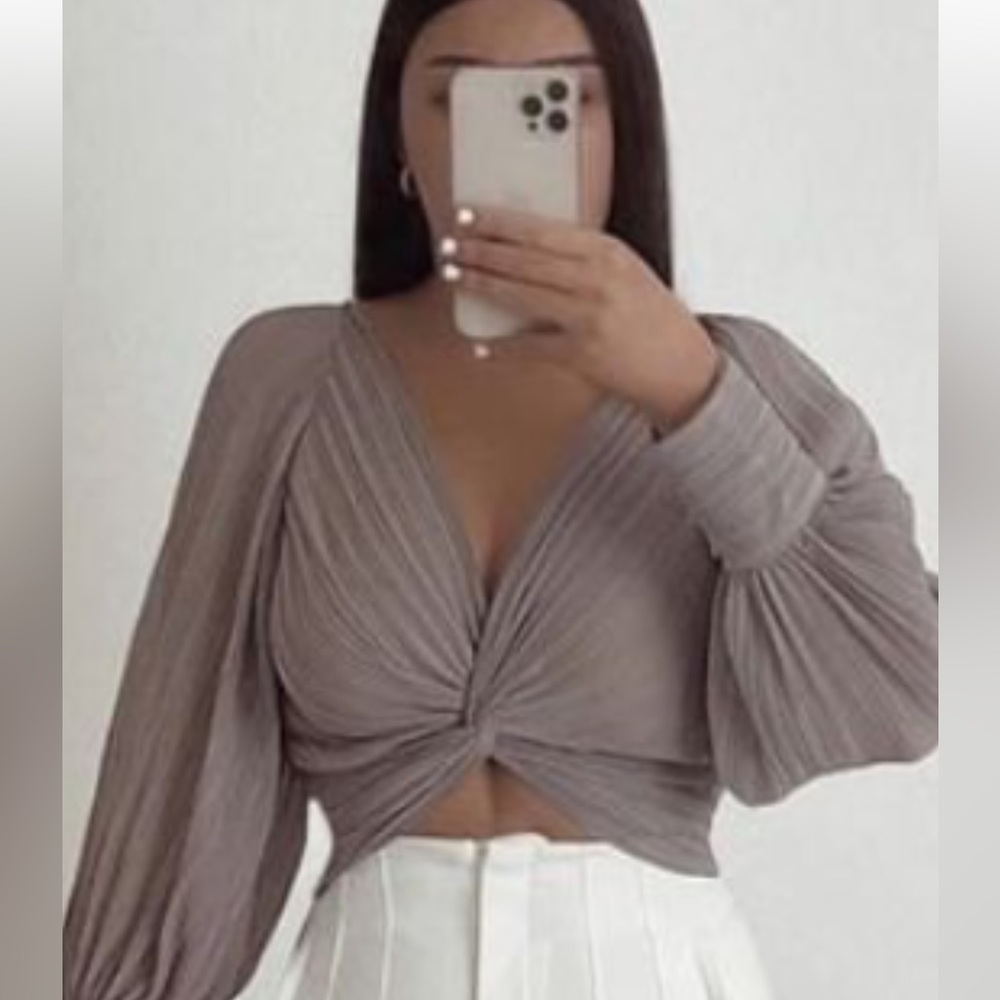 NWT Zara plisse top Sz S